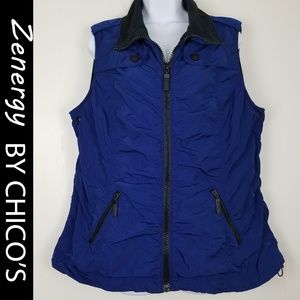 CHICO'S - SZ 3 RUSHED WIND BREAKER /OUT DOORS VEST
